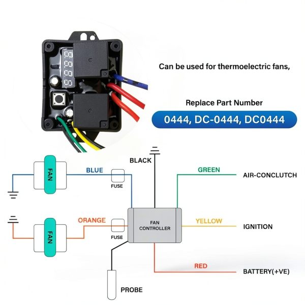 Dueilgo 12V DC0444 Fan Switch Kit for Automotive-3